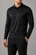 LONG SLEEVE POLO OBSIDIAN BLACK